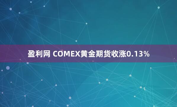盈利网 COMEX黄金期货收涨0.13%