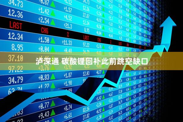 泸深通 碳酸锂回补此前跳空缺口