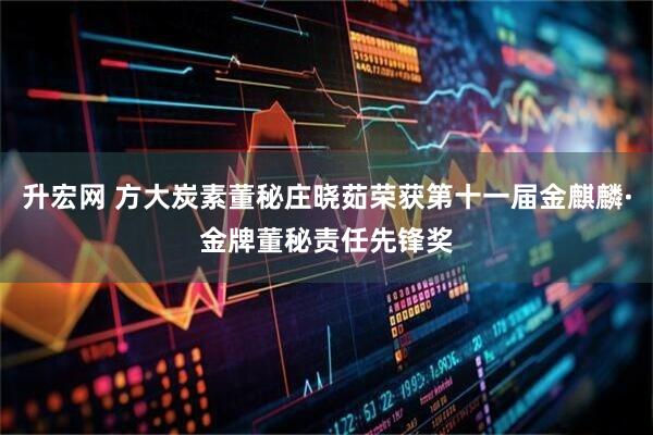 升宏网 方大炭素董秘庄晓茹荣获第十一届金麒麟·金牌董秘责任先锋奖